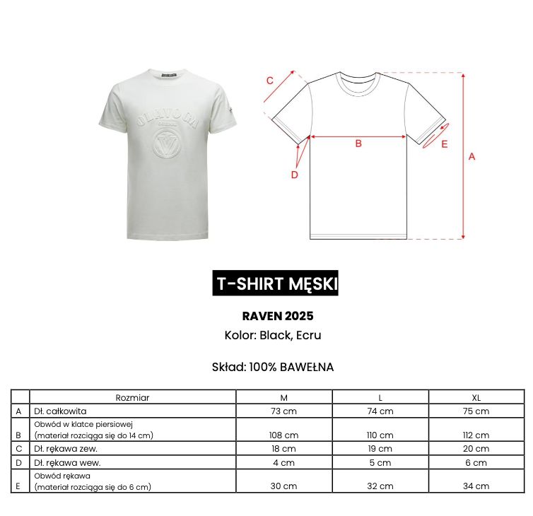 T-shirt męski OLAVOGA RAVEN 2025 ecru