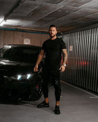 T-shirt męski OLAVOGA RAVEN 2025 czerń - FashionPlace - 1