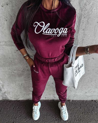 Komplet damski OLAVOGA SOULMATE 2025 burgund - FashionPlace - 3