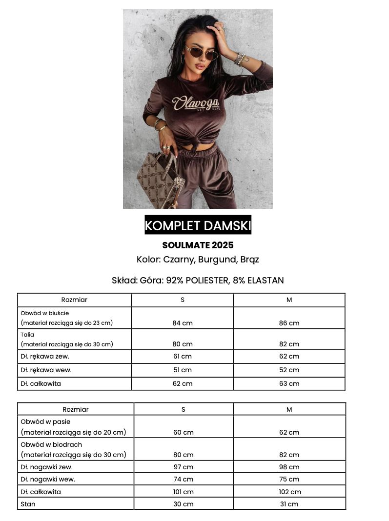 Komplet damski OLAVOGA SOULMATE 2025 burgund