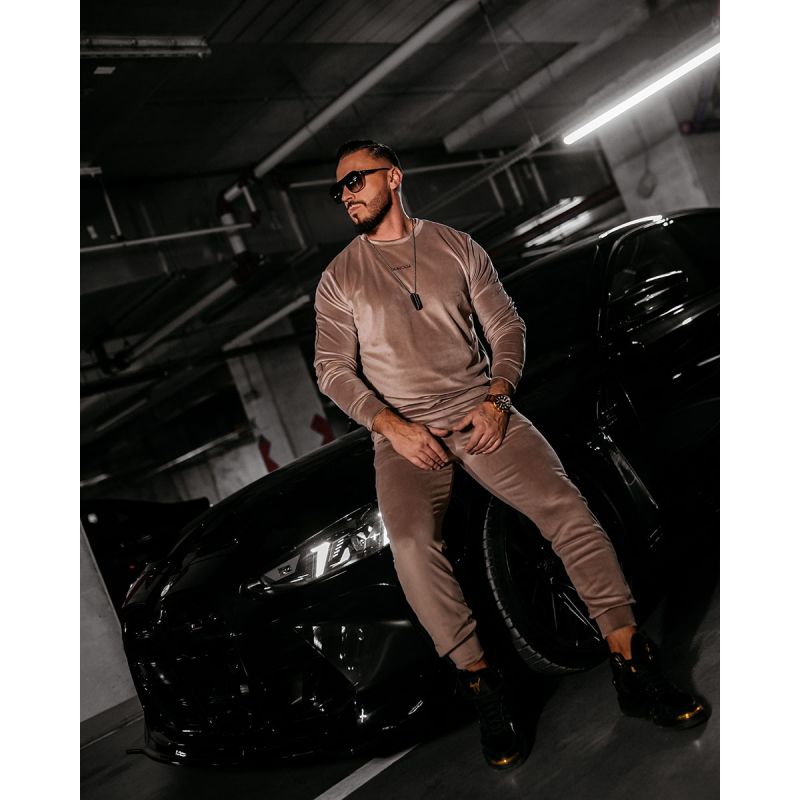Komplet męski OLAVOGA VELVET ASH MEN 2025 latte - FashionPlace - 1