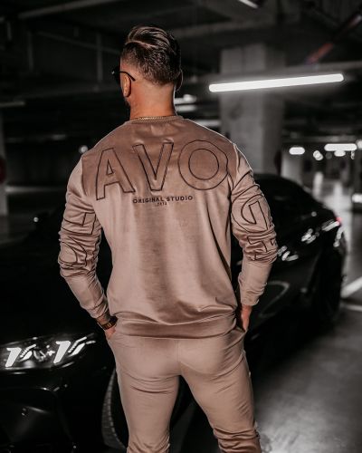 Komplet męski OLAVOGA VELVET ASH MEN 2025 latte - FashionPlace - 3