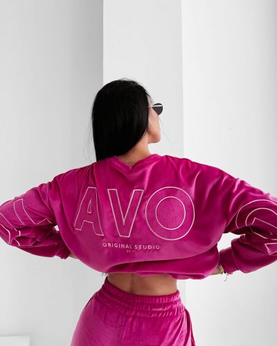 Komplet damski OLAVOGA VELVET ASH 2025 amarant - FashionPlace - 3