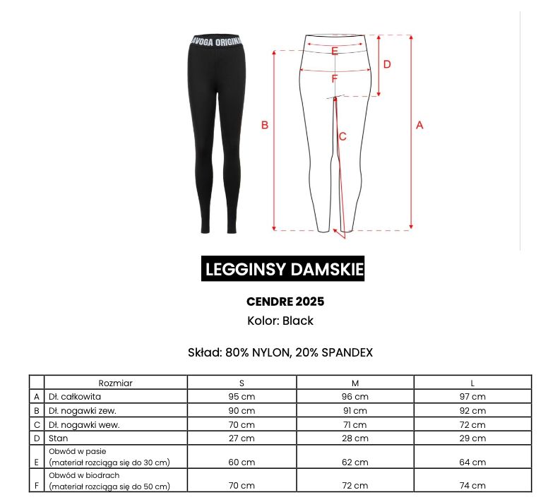 Legginsy OLAVOGA CENDRE 2025 czerń
