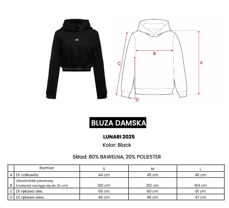Bluza damska OLAVOGA LUNARI 2025 czerń