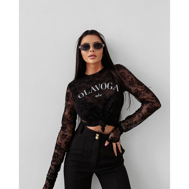 Bluzka damska OLAVOGA SEPIA 2025 czerń - FashionPlace - 1