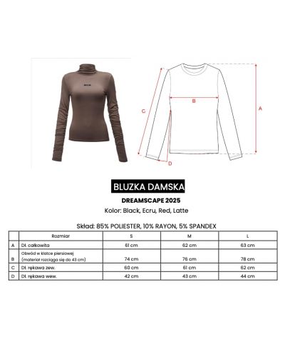 Bluzka damska OLAVOGA DREAMSCAPE 2025 czerwień - FashionPlace - 6