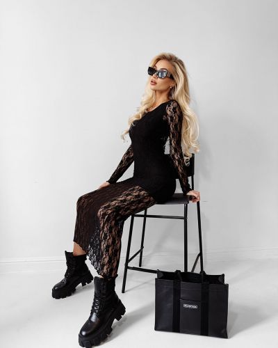 Sukienka damska OLAVOGA DARK SPICE 2025 czerń - FashionPlace - 1