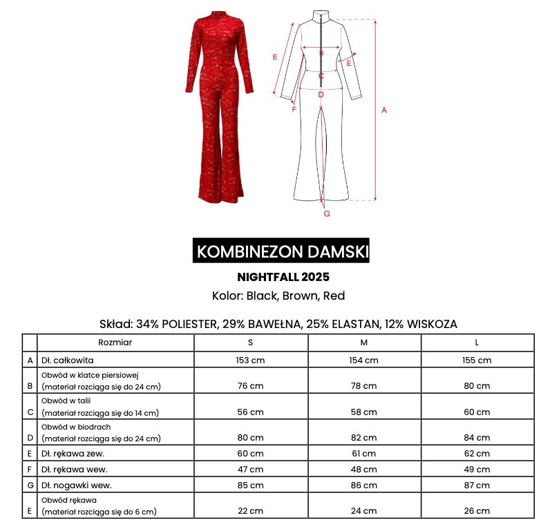 Kombinezon damski OLAVOGA NIGHTFALL 2025 czerń