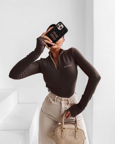 Body OLAVOGA ESSENTIAL RIB 2025 brąz - FashionPlace - 1