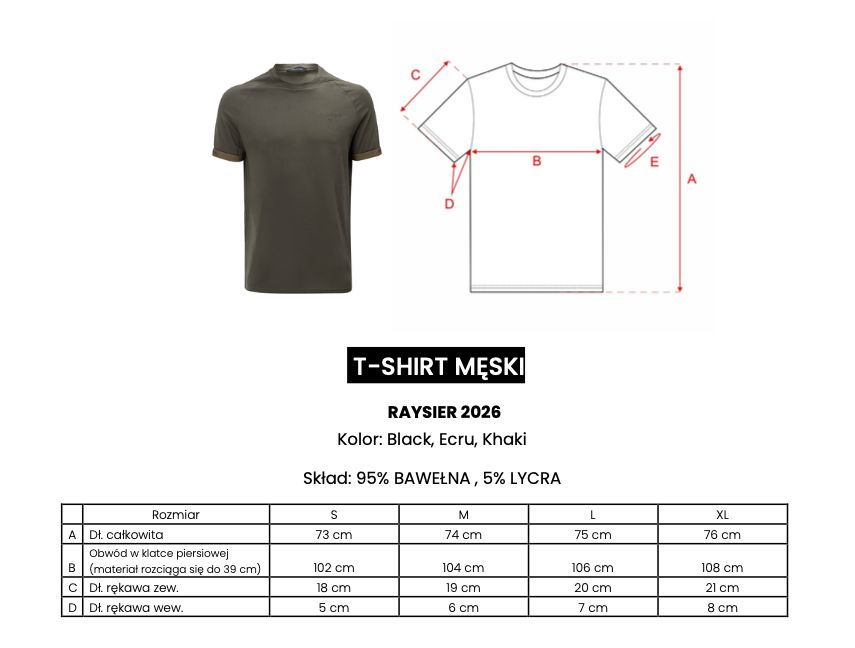 T-shirt męski OLAVOGA RAYSIER 2026 khaki