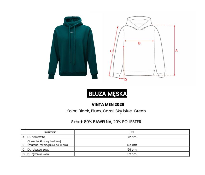 Bluza męska OLAVOGA VINTA MEN 2026 zielona