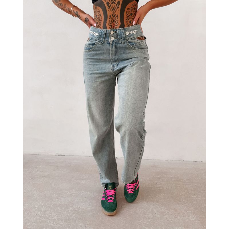 Spodnie damskie OLAVOGA EREDU 2026 niebieskie - FashionPlace - 1