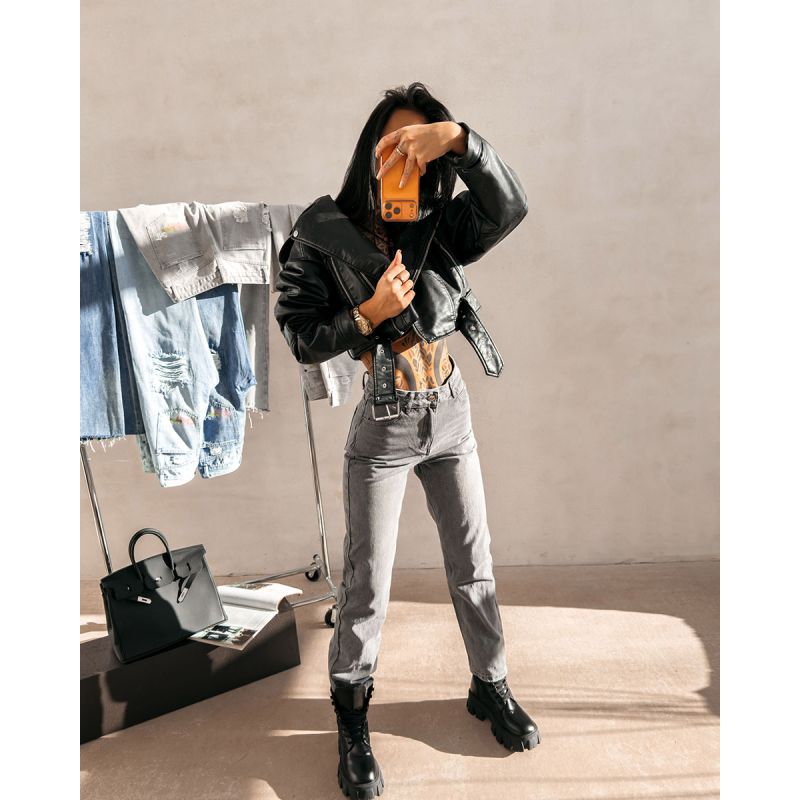 Spodnie damskie OLAVOGA SKYLINE 2026 szare - FashionPlace - 1