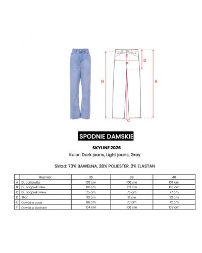 Spodnie damskie OLAVOGA SKYLINE 2026 szare - FashionPlace - 10