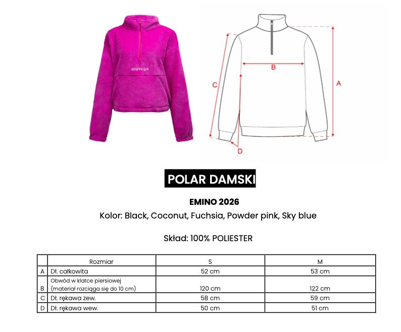 Polar damski OLAVOGA EMINO 2026 pudrowy róż