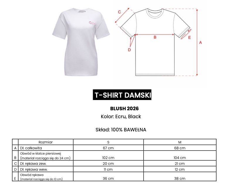 T-shirt damski OLAVOGA BLUSH 2026 czerń