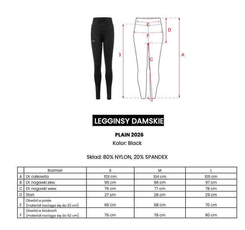 Legginsy OLAVOGA PLAIN 2026 czerń