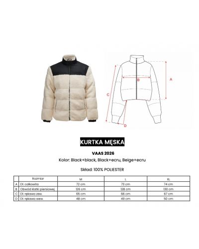 Kurtka męska OLAVOGA VAAS 2026 czerń/ecru - FashionPlace - 10