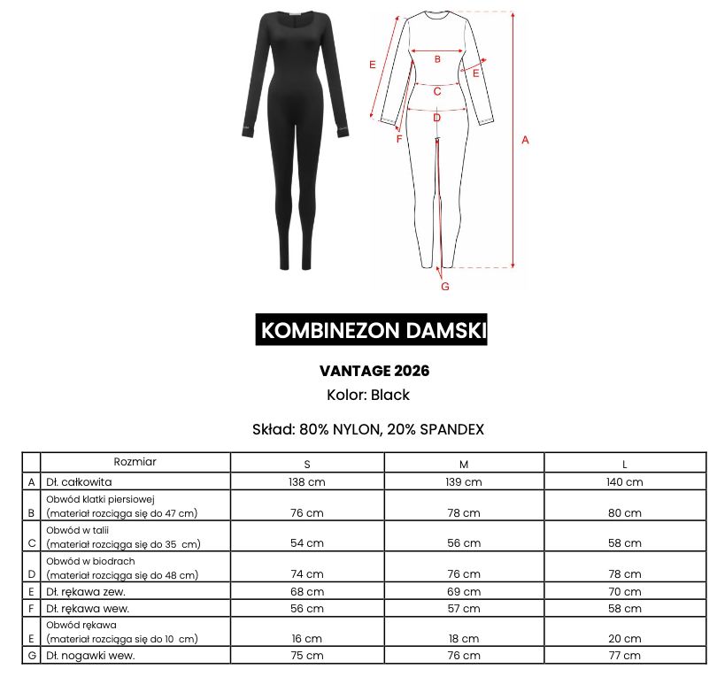 Kombinezon damski OLAVOGA VANTAGE 2026 czerń