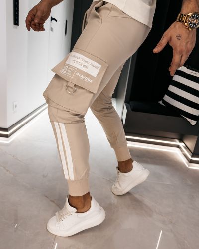 Spodnie męskie OLAVOGA CASTON 2026 beż - FashionPlace - 1