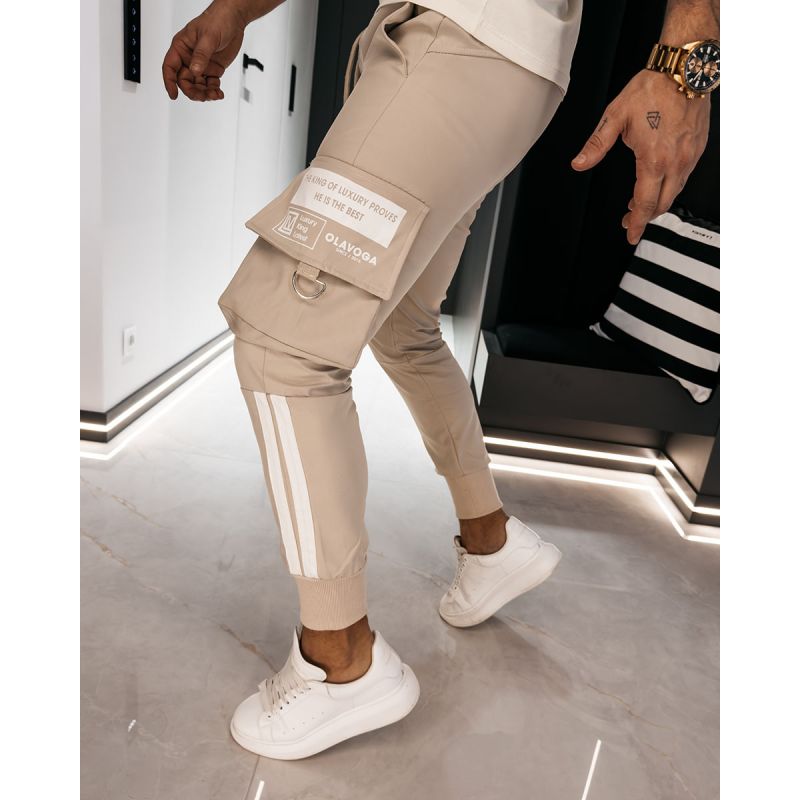 Spodnie męskie OLAVOGA CASTON 2026 beż - FashionPlace - 1