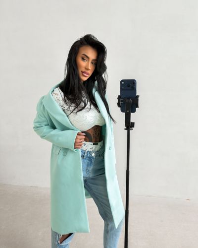 Płaszcz damski OLAVOGA FONAJ 2026 mięta - FashionPlace - 1