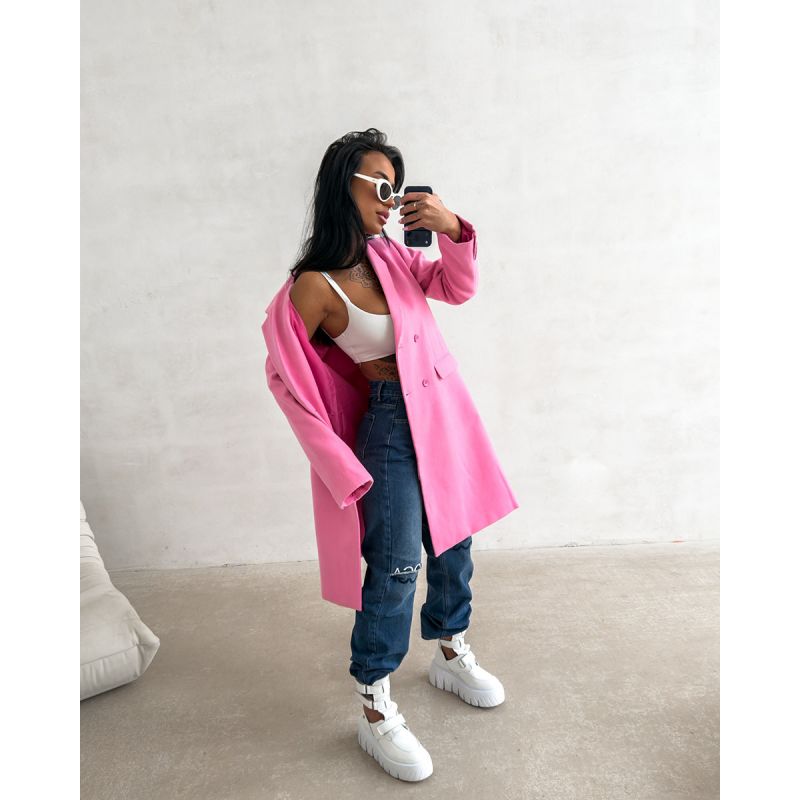 Płaszcz damski OLAVOGA FONAJ 2026 róż - FashionPlace - 1