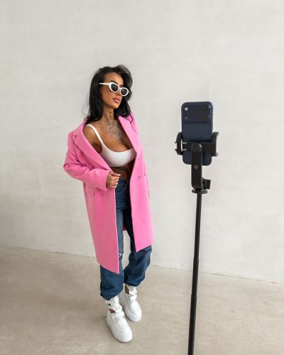 Płaszcz damski OLAVOGA FONAJ 2026 róż - FashionPlace - 5