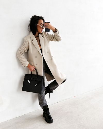 Płaszcz damski OLAVOGA FONAJ 2026 beż - FashionPlace - 1