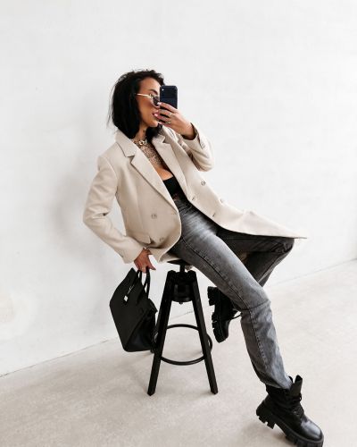 Płaszcz damski OLAVOGA FONAJ 2026 beż - FashionPlace - 3