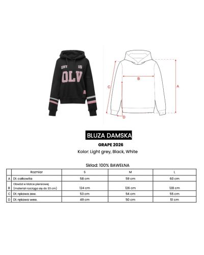 Bluza damska OLAVOGA GRAPE 2026 jasno szara - FashionPlace - 10
