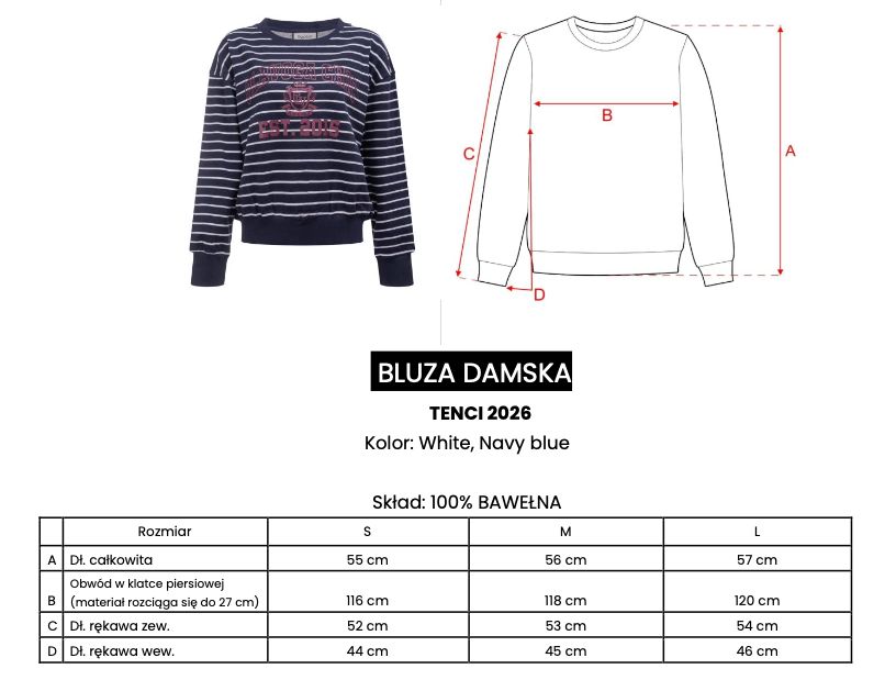 Bluza damska OLAVOGA TENCI 2026 navy blue