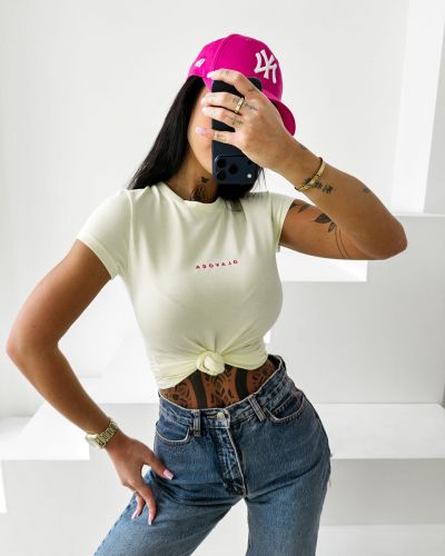 T-shirt damski OLAVOGA LIVA 2026 limonkowy - FashionPlace - 1