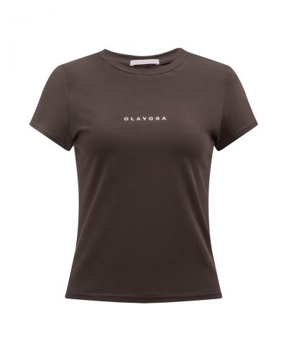 T-shirt damski OLAVOGA LIVA 2026 brąz - FashionPlace - 3