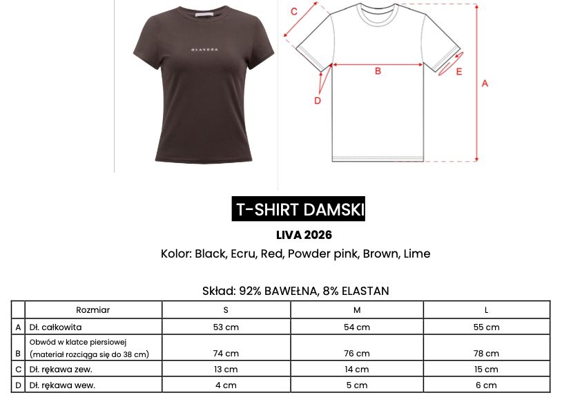 T-shirt damski OLAVOGA LIVA 2026 ecru