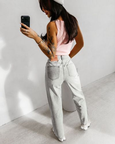 Spodnie damskie OLAVOGA LOVERI 2026 szare - FashionPlace - 2