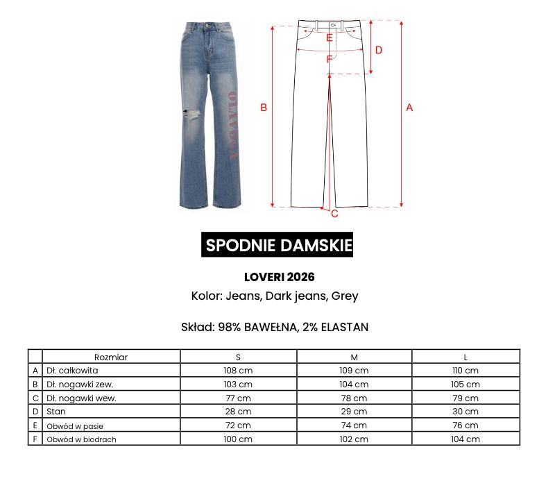 Spodnie damskie OLAVOGA LOVERI 2026 ciemny niebieski