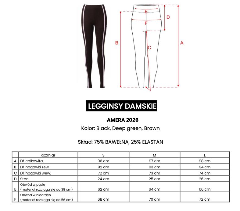 Legginsy OLAVOGA AMERA 2026 brąz