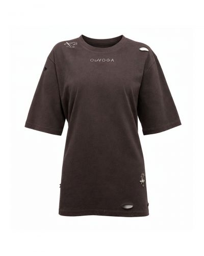 T-shirt damski OLAVOGA ZOANCE 2026 brąz - FashionPlace - 5