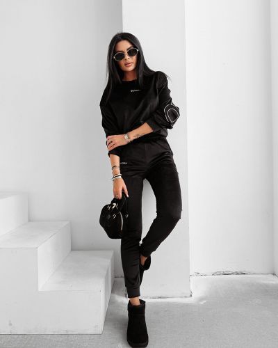 Komplet damski OLAVOGA VELVET ASH 2025 czerń - FashionPlace - 1