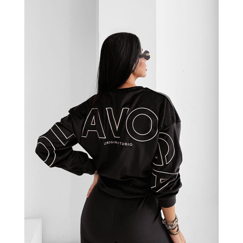 Komplet damski OLAVOGA VELVET ASH 2025 czerń - FashionPlace - 3