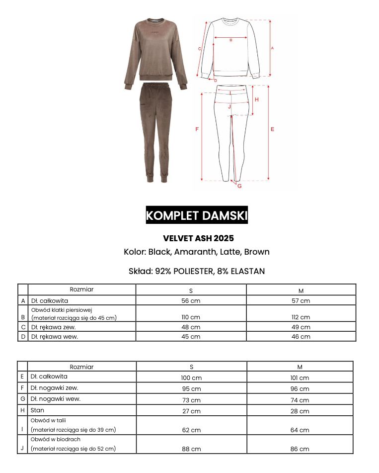 Komplet damski OLAVOGA VELVET ASH 2025 czerń