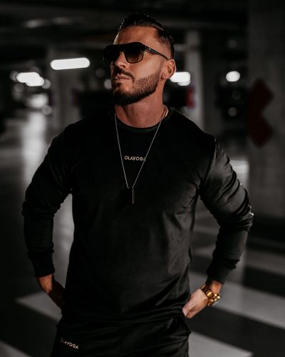 Komplet męski OLAVOGA VELVET ASH MEN 2025 czerń - FashionPlace - 2