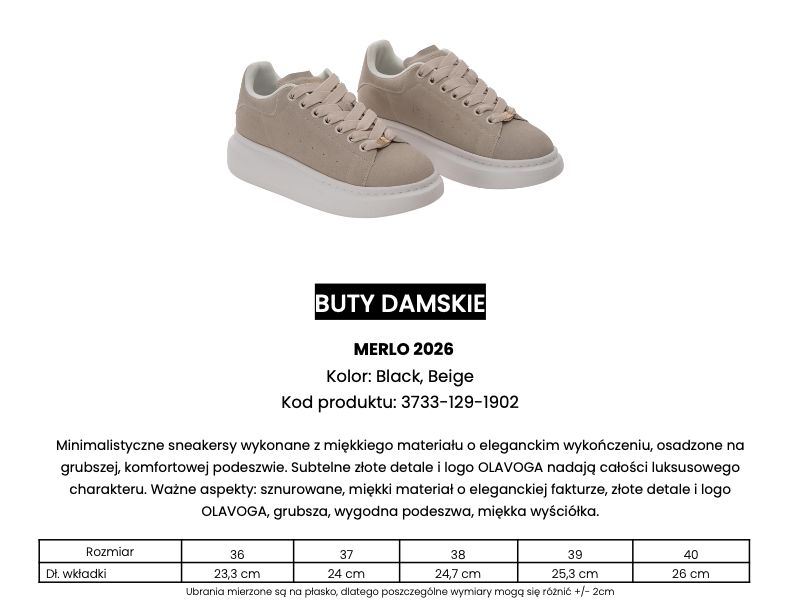 Buty damskie OLAVOGA MERLO 2026 beż