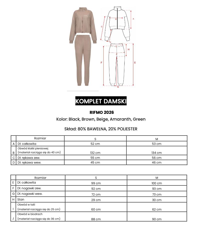 Komplet damski OLAVOGA RIFMO 2026 beż