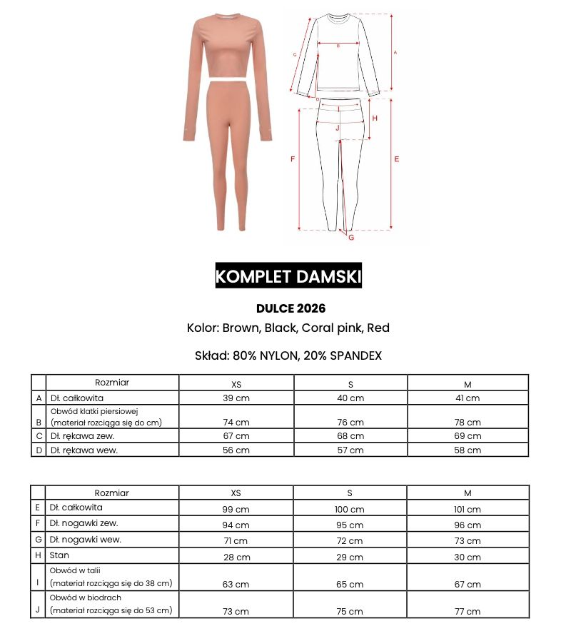 Komplet damski OLAVOGA DULCE 2026 brąz