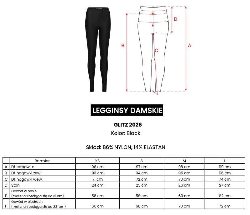 Legginsy OLAVOGA GLITZ 2026 czerń