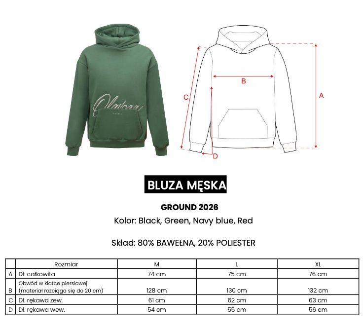 Bluza męska OLAVOGA GROUND 2026 czerwień
