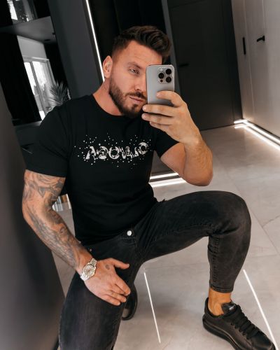 T-shirt męski OLAVOGA BIX 2026 czerń - FashionPlace - 1